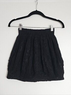 Rienda Japan Gyaru Lace Bubble Hem High Waist Pencil Skirt Black